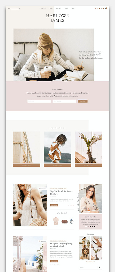 Harlowe - Feminine WordPress Theme ecommerec themes fashion fashion blog theme fashion wordpress themes feminine feminine wordpress theme lifestyle blog lifestyle blogger lifestyle wordpress theme photography photography blog woocommerce theme wordpress theme