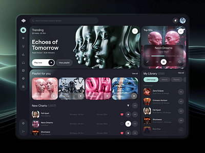 🎶 Product design for the music platform | Hyperactive colors concept creative dark design graphic design hyperactive music music platform platform playlist product design ui uiux user experience user interface ux web app web application web design