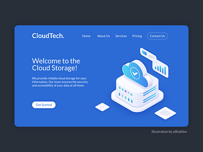 Isometric Cloud Technology illustration 3d app illustration blue branding business cloud design designer digital artist digital illustration freelance illustrator freelancer illustration illustrator isometric storage technology ui vector web