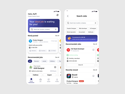 Job Search App Design– Find Your Dream Job with Ease app job searching ui ux