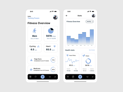 Fitness Habit App Task Management-Clean and minimal UI fitness habit ui ux