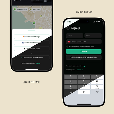 Elektify — Find EV station and pay with one app dark electric vehicle app ev ev map finder ev station finder figma ladom light lithium plugshare station voltla