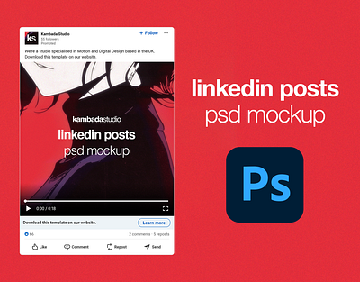 LinkedIn Posts and Ads - Photoshop Mockup (PSD) design linkedin mockup mockup design psd social media template