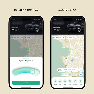 Elektify — Current Charge and Stations (Map View) electric vehicle elektify ev ev charge ev station lixium plugshare voltla