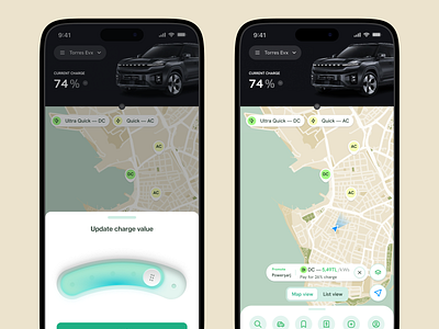 Elektify — Current Charge and Stations (Map View) electric vehicle elektify ev ev charge ev station lixium plugshare voltla