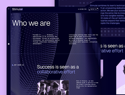 StimulAI - About us about us ai agency artificial inteligence graphic design grid grid layout layout user interface