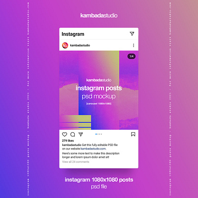 Instagram 1080x1080 Posts - PSD Mockup design instagram instagram posts mockup mockup design photoshop psd template