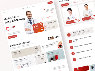 Cura - Health Landing Page design website landing page ui uiux website