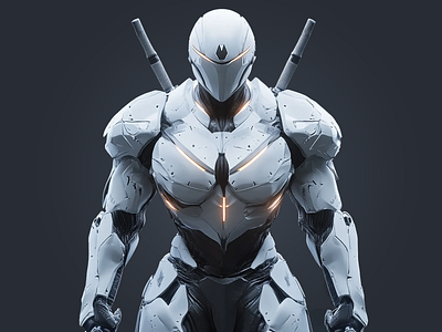 Dual-Blade Cyber Ninja 27d5rx4 3d 3d modelling blender cgi character design futuristic sci fi videogame