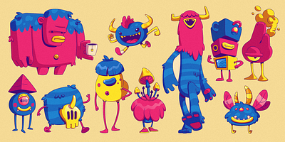 monsters character character design illustration monster vector