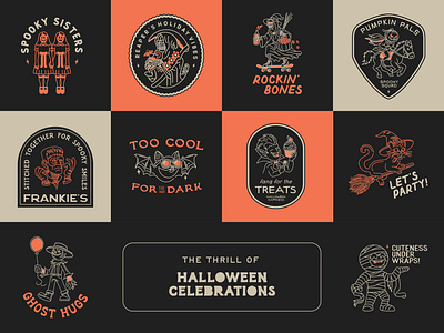 Halloween Celebrations - Full Previews apparel badge badge design branding clothing brand dark design editorial graphic design halloween icon illustration logo merch merchandise patch retro spooky sticker vintage