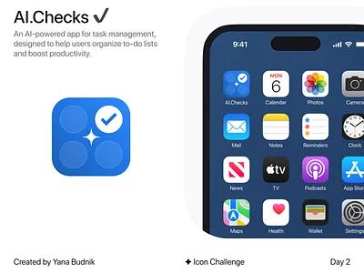 AI.Check - App Icon ai app icon branding logo productivity task management to do list ui vector