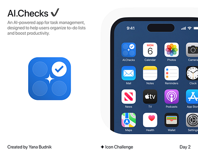 AI.Check - App Icon ai app icon branding logo productivity task management to do list ui vector