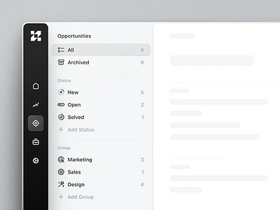 Sidebar Experiment app aside greyscale icons list menu mono navbar navigation sidebar sidenav ui