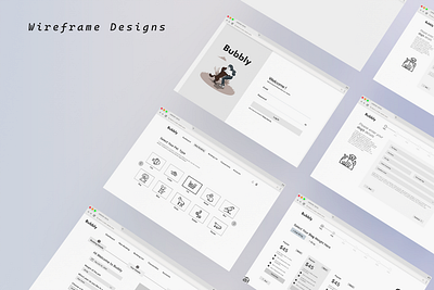 Wireframe Designs black branding illustration logo mokups ui ui design ux webapp websites white wireframe