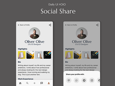 #010 Dialy UI - Social Share dailyui design social share ui ux