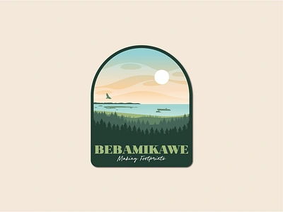 Bebamikawe Hiking Trail canada graphic design great lakes hiking trail illustration indigenous design lookout merchandise sticker tourism