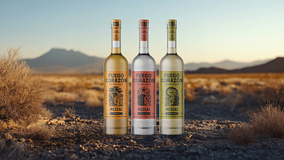 Fuego Corazón bold branding branding illustration label labeldesign mezcal packaging