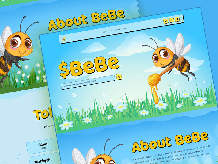 Bebe-meme coin landing page: website design. by Sheikh Shovon on Dribbble