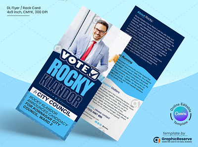 Political Campaign Running Rack Card Template Canva dl flyer canva template dl flyer design election campaign dl flyer political dl flyer political rack card rack card canva template rack card design vote campaign rack card