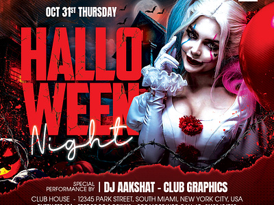 Halloween Party Flyer canva template club flyer club party costume party design event night flyer design flyer template halloween halloween costume halloween party halloween party flyer halloween week holiday instagram psd template pumpkin carving scary party spooky night spooky season