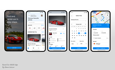 Rental Car Mobile App booking car mobile app rent ui ui designing