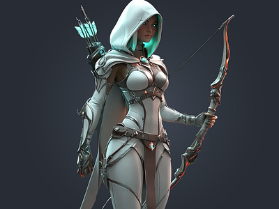 Elven Archer Awaits 03w8md4 3d 3d modelling archer blender bow cgi character design fantasy female futuristic game