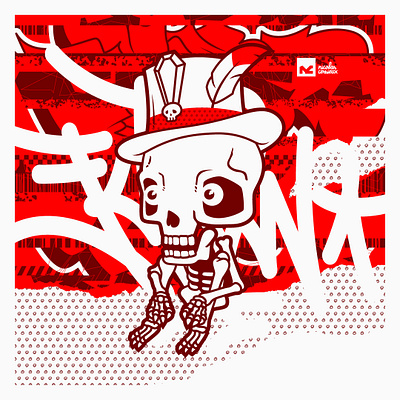 Le baron character design graffiti graphic design illustration skeleton