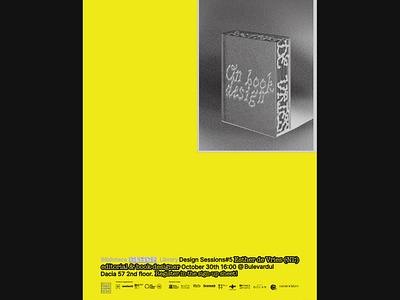 Design Sessions Poster 3d book bookdesign design font grain graphicdesign illustration lettering logo plakat plate poster print typography yellow