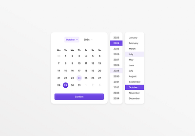 Daily Sketch 36 | Date Picker animation branding challenge design figma graphic design illustration logo ui vector