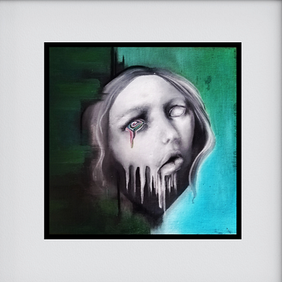 Dissociate dark art dissociative fantasy illustration melancholy melting oil paint painting portrait surreal art surrealism