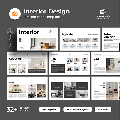 Interior Design Presentation Template 1920x1080 agency architecture branding clean design design graphic design interior interior presentation key keynote minimal minimal presentation minimalist new new design portfolio powerpoint pptx presentation