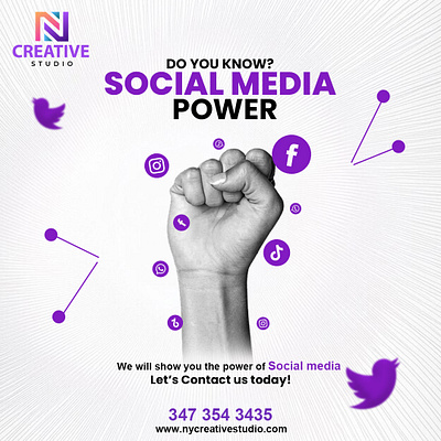 Discover the Power of Social Media! branding brochures design graphic design illustration logo social media typography ui ux vector