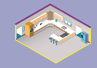 Isometric Kitchen adobe illustration affinity designer illustration isometric kitchen vector