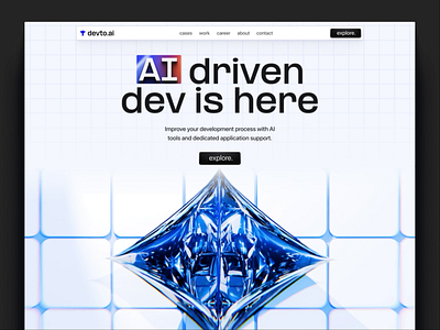 AI-driven development website 3d ai website ai agents website ai development website ai editor website ai saas business ai saas website homepage landing page modern ai agent website modern brand modern website saas saas website ui