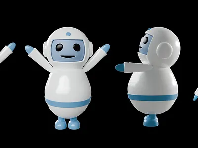 Robot maskot 3d blender maskot modeling