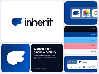 Logo & Branding for startup app icon branding color color palette font system ios logo simplicity wings