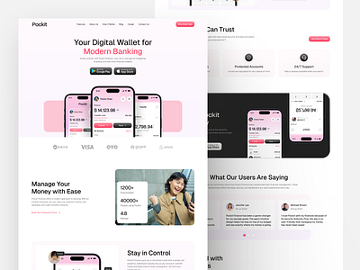 Banking Landing Page app clean design fireart landing page ui ux web