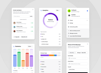 Widgets and Modals components design design system figma free interface landing sketch ui ui kit