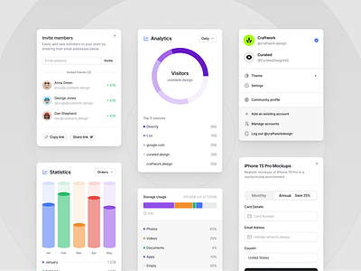 Widgets and Modals components design design system figma free interface landing sketch ui ui kit