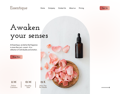 Essentique Perfume - Landing Page clean landingpage perfume ui ux