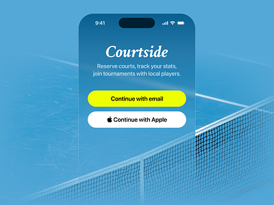 Courtside App – Sign in booking ios product design sign in sports tennis ui