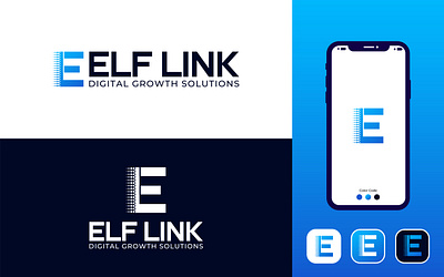 modern minimalist digital growth solutions logo emblem design