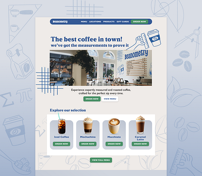 Precision Espresso Meets Playful Design – Cafe Concept web design