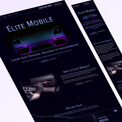 Elite Mobile: Luxury Car Detailing with a Modern Glow mobile web design web design