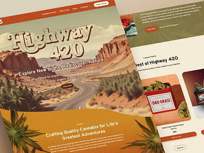 Retro Desert Vibes for Highway 420 Dispensary web design