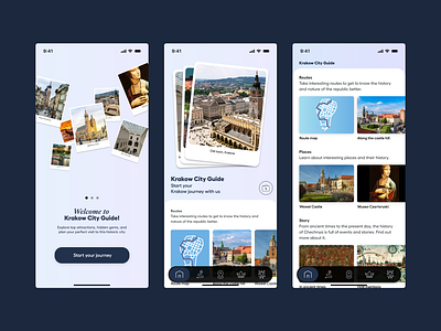 Krakow City Guide App app conept ui