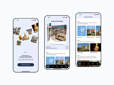 Krakow City Guide App app conept ui