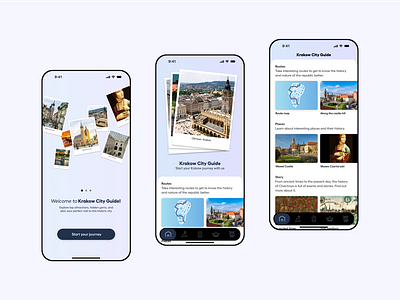 Krakow City Guide App app conept ui