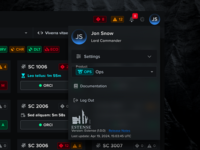 User Menu avatar dark mode dark ui figma glassmorphism log out popover product design profile select settings ui ui design user user menu ux wireframes